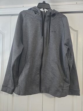 Nike Grey Full-Zip Hoodie with Hood